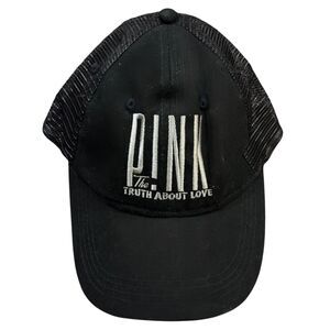Pink The Truth About Love Baseball Cap Hat Women's Black Adjustable - One Size